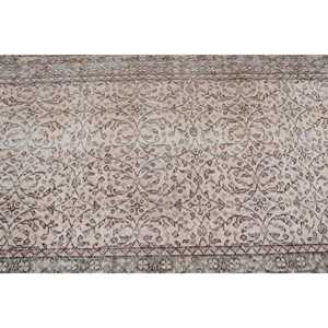 Tapis vintage 3,8 x 6,46 pieds, tapis turc, tapis en laine à carreaux gris - Product Image 5