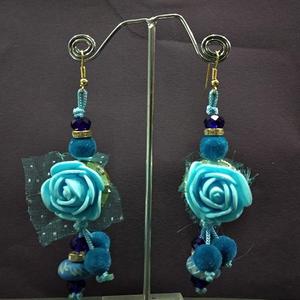 Boucles d'oreilles pendantes Urthn Blue Floral Design 1313436B Style Dangle à la mode - Product Image 1