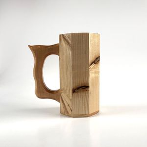 MODERN WOOD <b>MUG</b> WITH WOODEN HANDLE Cup Wood Drinking Cup for Coffee Tea MiLK - Product Image 2