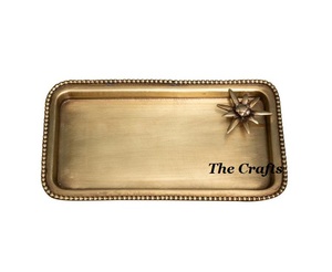 Bandeja de Servicio de Madera y Cuero de Diseño Fabuloso con Asas, Calidad Premium, Forma Rectangular, para Aperitivos y Chocolate - Product Image 3