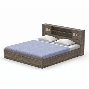 Lit plateforme moderne 2272 King Size avec tête de lit à rangements superposés et étagère centrale, mobilier de chambre principale - Product Image 3