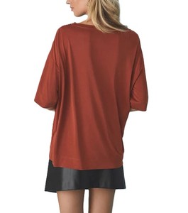 Fabricante profesional, diseño elegante personalizado, perfecto, superventas, camiseta de manga corta de Color oscuro, camiseta de gran tamaño para mujer - Product Image 2