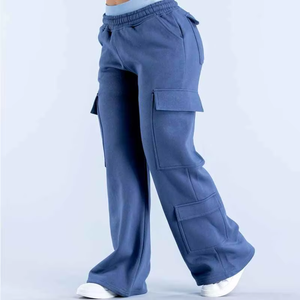 กางเกงวอร์มผู้หญิงผ้าฟลีซเนื้อนุ่ม ทรงตรง เป็นมิตรกับสิ่งแวดล้อม ใส่สบาย อุ่น อบอุ่น เหมาะสำหรับใส่พักผ่อน เอวยืดหยุ่น ระบายอากาศได้ดี ใส่ได้ในฤดูหนาว สไตล์ลำลอง แต่งลูกไม้ - Product Image 1