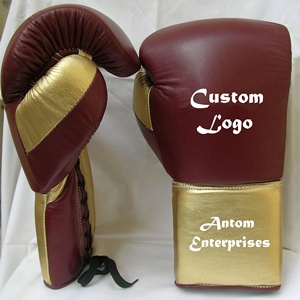 Guantes de Boxeo de Cuero Personalizados Color Granate Dorado con Cierre de Velcro, Guantes Profesionales de Entrenamiento y Sparring de 20 oz, Hechos a Medida, Impermeables y Resistentes a la Humedad - Product Image 4