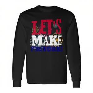 Maglietta a maniche lunghe con stampa fuochi d'artificio, 4 luglio, USA, America, camicia patriottica - Product Image 2