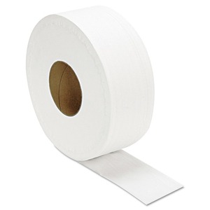 Papier toilette blanc jetable JRT Jumbo GEN 3.3 In.x 1000 Ft., compatible avec les fosses septiques, 2 plis, 12 rouleaux/carton - Product Image 1