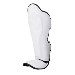 Protections de tibia MMA personnalisées, protection des pieds, protection professionnelle, cuir PU respirant, fermeture à boucle, protège-tibias de kickboxing pour l'entraînement - Product Image 2