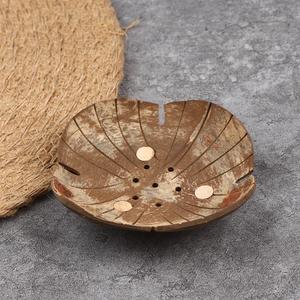 <b>Coconut</b> Shell <b>Soap</b> bar Holder Plate Eco Friendly Compostable <b>Soap</b> Dish Tray With Drain Holes Unique Design - Product Image 6