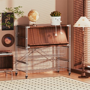 Cloison de rangement multicouche Armoire latérale pour salle à manger Étagère en bois Table de service Chariot de <span class=keywords><strong>cuisine</strong></span> <span class=keywords><strong>sur</strong></span> roues - Product Image 5