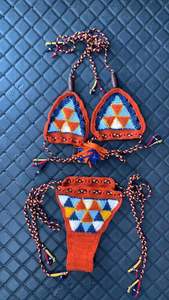 Custom European American Style Backless Lace-Up <b>Sexy</b> Crochet <b>Bikini</b> <b>Set</b> New Color Crystal Triangle Waist Source Factory <b>Set</b> - Product Image 3