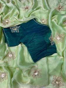 Diseñador indio de Bollywood Hermosa colección de Sari Trabajo de impresión digital para mujeres Ropa de fiesta - Product Image 3