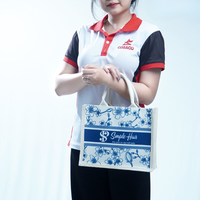 Sac fourre-tout en jute écologique avec poignées, vente en gros, sac de courses pliable et recyclable, impression de logo personnalisée, fermeture éclair TUYET DUNG