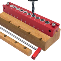 Jig Dowel Lubang Saku 4mm-12mm, Panduan Pengeboran Vertikal Self-Centering, Alat Pencari Lubang, Jig Dowel untuk Pertukangan Kayu