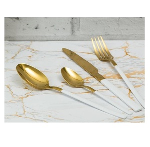 High Quality Mirror Polish Stainless Steel Multi-Functional Flatware <b>Set</b> Customized <b>Marble</b> Design Ceramic Handle <b>Dinner</b> - Product Image 5