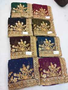 Indian/Pakistani Embroidered Chiffon Zari Work Saree Hot Selling Product 2022 - Product Image 4