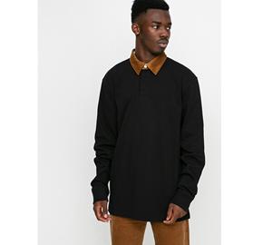 Sudadera de cuello polo desgastado de algodón 100% Premium para hombre-Estilo vintage con estampado en relieve de logotipo personalizado - Product Image 1