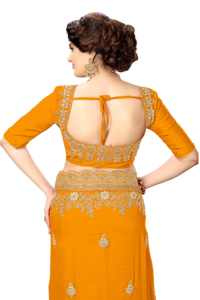 ชุดส่าหรีปักลายสำหรับผู้หญิงจาก Trendmalls พร้อมผ้าคลุมไหล่แบบไม่เย็บติด (K810-สีส้ม) เหมาะสำหรับงานแต่งงานแบบสบายๆ ทุกฤดูกาล ราคาขายส่ง - Product Image 5