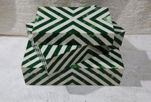 Nouvelle conception de boîte à bijoux rectangulaire de luxe en incrustation d'os, style bohème artisanal, durable, multifonction, fabriqué en Inde - Product Image 6