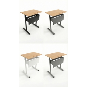 Escritorio Individual Moderno con Patas en T 2026, Superficie CDF, Cesta de Alambre para Escuela, Venta al por Mayor - Product Image 2