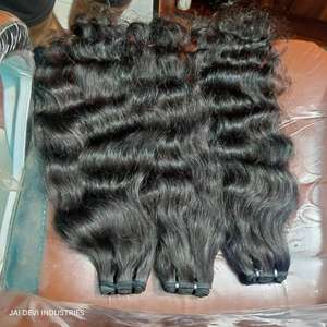 Extensions de cheveux humains 100% vierges indiennes Remy, brutes, non traitées, lisses, ondulées, saines, naturelles, texture profonde, haute qualité - Product Image 1