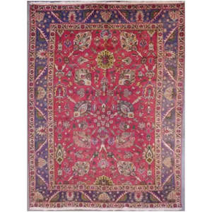 Alfombras Tabriz auténticas de primera calidad, anudadas a mano, con diseño floral vintage, de lana natural y algodón, para decoración del hogar, la oficina y el suelo. - Product Image 1