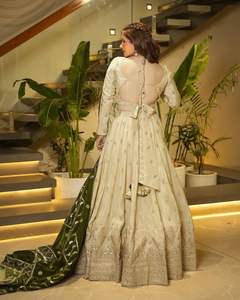 Designer Silkyani Salab Fabric Suit <b>Material</b> with Heavy Zari and <b>Sequin</b> Work for Custom Bridal and Occasion Wear Dresses - Product Image 2