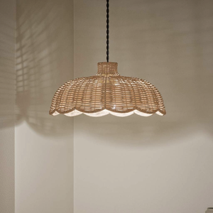โคมไฟหวายสานทรงหอยเชลล์เป็นมิตรกับสิ่งแวดล้อมโคมไฟระย้าทำด้วยมือสำหรับห้องนอนห้องนั่งเล่นตกแต่งสไตล์โบโฮ - Product Image 2