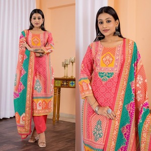 Mousseline spéciale de l'Aïd avec impression numérique Kurti Pant et Dupatta Fabricant et fournisseur de l'Inde au taux le plus bas - Product Image 1