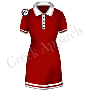 Delta Sorors Embroidery Women Fashion Dress | Red and White Custom logo Sorority Embroidered Ladies Custom Style <b>Top</b> - Product Image 4