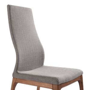 Chaise de salle à manger en teck massif avec assise et dossier rembourrés pour ensemble de salle à manger - Product Image 2