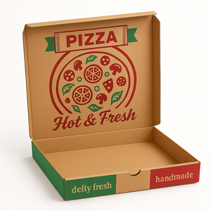 Caja de entrega de pizza de papel Kraft ecológica Aspecto natural con bloqueo firme para un uso seguro de alimentos - Product Image 4