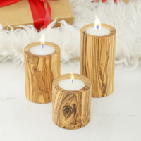 ArtisRaw Natürlicher Holz-Teelichthalter in Säulenform Handgefertigt für Weihnachten und Festliche Dekoration Hergestellt in TN