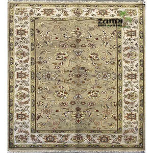 Tapis turc moderne en peluche fait main, motif médaillon de Tabriz, 12'4" x 9'6" pour salon - Product Image 4