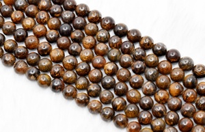 Perles de pierre précieuse rondes de 8 mm en bronzite naturelle sculptée de qualité supérieure pour la vente en gros, pierre de guérison, Anshul Impex - Product Image 5