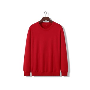 Sudadera de cuello redondo de algodón 100% de peso pesado Esenciales de invierno con técnicas bordadas Patrón sólido Diseño liso - Product Image 1