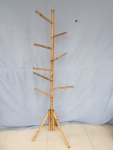 Estante de bambú para toallas, soportes de almacenamiento y perchero para ropa, toallero plegable de bambú, soporte colgante negro - Product Image 6