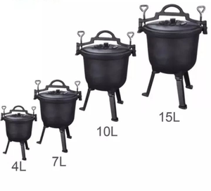 Marmite de chasse en fonte pour rôtis, avec revêtement émaillé et antiadhésif, pour grillades au feu de camp - Product Image 6