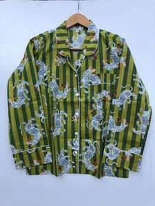 ชุดนอนผู้หญิงผ้าฝ้ายอินเดียพิมพ์ลายเสือ, ชุดนอนใส่สบายเสื้อเชิ้ตกางเกงสำหรับเจ้าสาวเพื่อนเจ้าสาวชุดใส่กลางคืน - Product Image 2