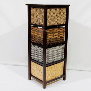Artex Dong Thap Armoire faite à la main avec étagères de présentation et étagère de rangement en jonc de mer et jacinthe d'eau - Product Image 4