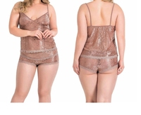 Ensemble de Lingerie Sexy en Dentelle pour Femmes Grandes Tailles, Style Angel Fantasy, Vêtements de Nuit en Coton Bordeaux, avec Châle et Boîte Cadeau Evil Eye