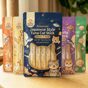 Rinpac Sachets personnalisés pour friandises à lécher pour chats, marque privée, emballage direct usine, vente en gros de sachets de friandises pour animaux de compagnie avec fenêtre - Product Image 1