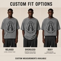 T-shirt gris graphique surdimensionné à col rond et manches courtes en tricot 100% coton écologique, streetwear pour homme