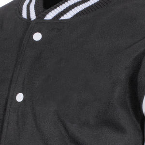 แจ็คเก็ตเบสบอลสำหรับผู้ชายเสื้อแจ็กเก็ตผ้าขนแกะบอมเบอร์คอลลาจพิมพ์โลโก้ตามสั่ง - Product Image 3