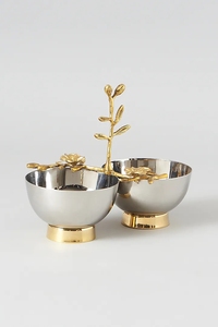 Phổ Biến Nhất Brass Phục Vụ Bát Với Vàng Chi Nhánh Mạ Vàng Cho Nhà Nội Thất Đám Cưới Khách Sạn Và Nhà Hàng Trang Trí Nội Thất - Product Image 2