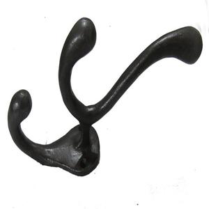 Classic Antique Iron Triple Hook Black Alloy Cast Iron Vintage <b>Coat</b> <b>Rack</b> <b>Wall</b> Hooks Multifunctional with Wholesome Plain Finish - Product Image 3