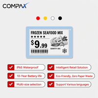 Étiquette électronique de rayon COMPAX 2,13'' résistante aux basses températures, étiquette de prix numérique pour produits de la mer congelés et présentoirs réfrigérés, IP65