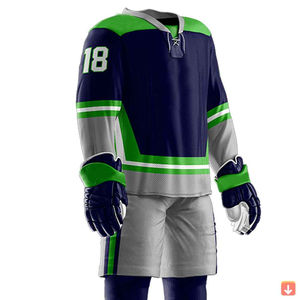 Ensembles d'uniformes de hockey sur glace écologiques en polyester 100% respirant pour hommes avec logo personnalisé - Product Image 2