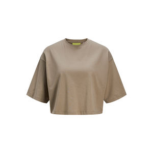 T-shirt pour femme 2026, personnalisé, doux, style bébé, côtelé, court, à manches courtes, coupe ajustée, uni, décontracté, streetwear, fitness, court - Product Image 1