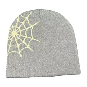 หมวกลายหัวกะโหลกออกแบบได้ตามต้องการหมวกแจ็คการ์ดสตรีทแวร์หมวกบีนนี่ดีไซน์กราฟิก Y2K สไตล์พลิกกลับได้ - Product Image 5