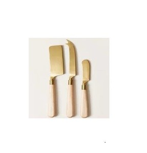 Meilleure vente, couteaux à fromage en laiton, ensemble de serveur à pizza pour gâteau, poignée en résine, ensemble de couteaux à beurre et fourchette pour la maison, design populaire - Product Image 6